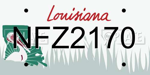 NFZ2170 Louisiana License Plate