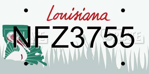 NFZ3755 Louisiana License Plate