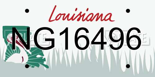 NG16496 Louisiana License Plate