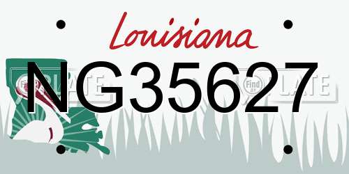 NG35627 Louisiana License Plate