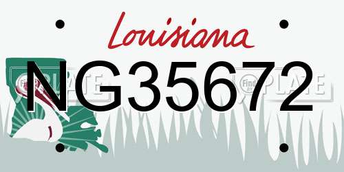 NG35672 Louisiana License Plate