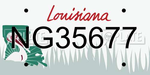 NG35677 Louisiana License Plate