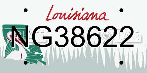 NG38622 Louisiana License Plate