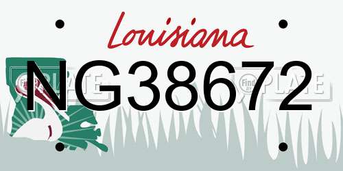 NG38672 Louisiana License Plate