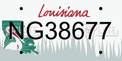 NG38677 Louisiana License Plate