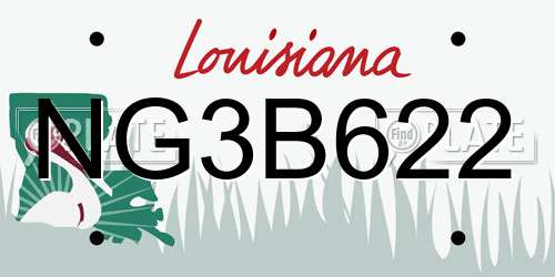 NG3B622 Louisiana License Plate