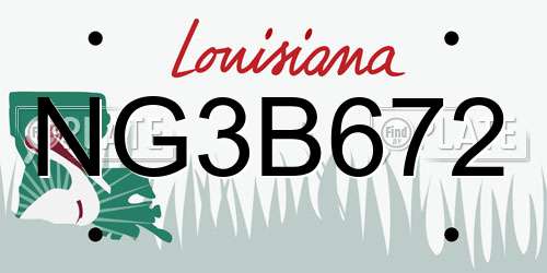 NG3B672 Louisiana License Plate