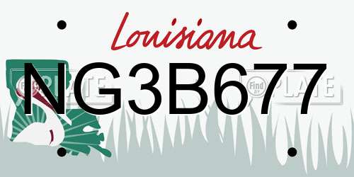 NG3B677 Louisiana License Plate
