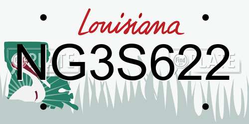 NG3S622 Louisiana License Plate