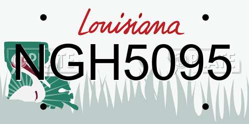 NGH5095 Louisiana License Plate