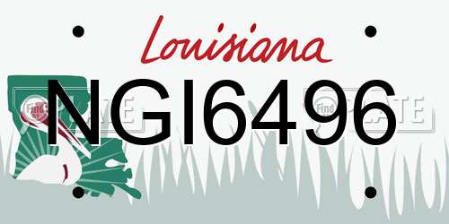 NGI6496 Louisiana License Plate