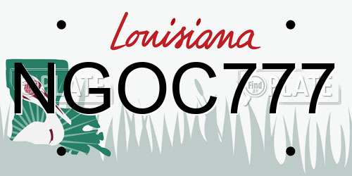 NGOC777 Louisiana License Plate