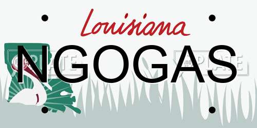 NGOGAS Louisiana License Plate