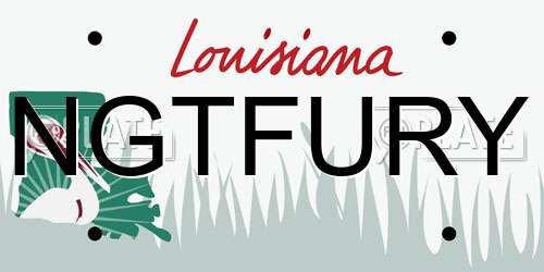 NGTFURY Louisiana License Plate