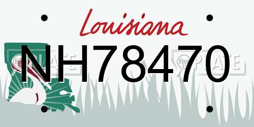 NH78470 Louisiana License Plate