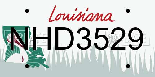 NHD3529 Louisiana License Plate