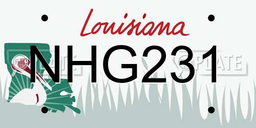 NHG231 Louisiana License Plate