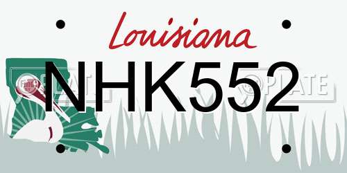 NHK552 Louisiana License Plate