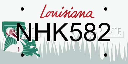 NHK582 Louisiana License Plate