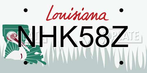 NHK58Z Louisiana License Plate