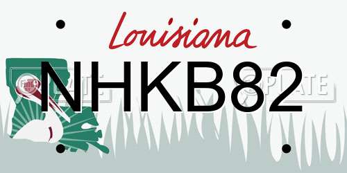 NHKB82 Louisiana License Plate
