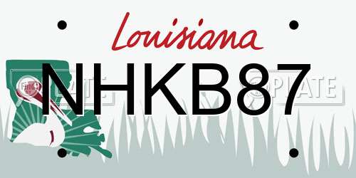 NHKB87 Louisiana License Plate