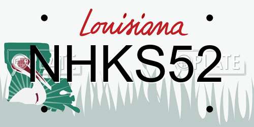 NHKS52 Louisiana License Plate