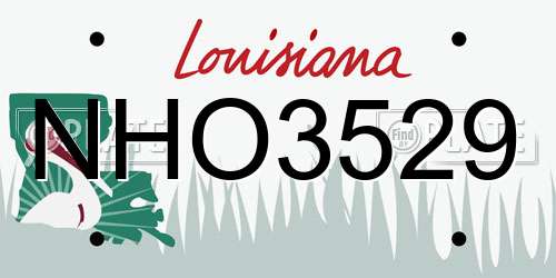 NHO3529 Louisiana License Plate