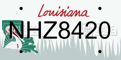 NHZ8420 Louisiana License Plate