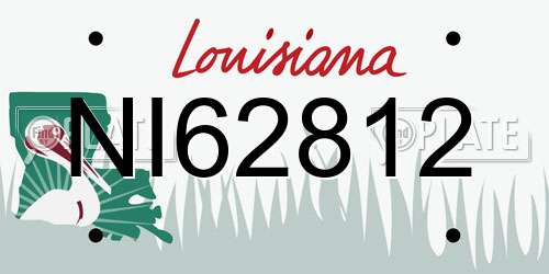 NI62812 Louisiana License Plate
