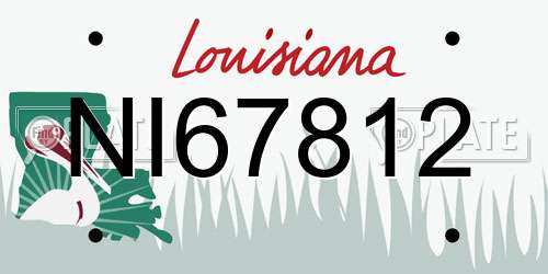 NI67812 Louisiana License Plate