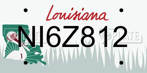 NI6Z812 Louisiana License Plate
