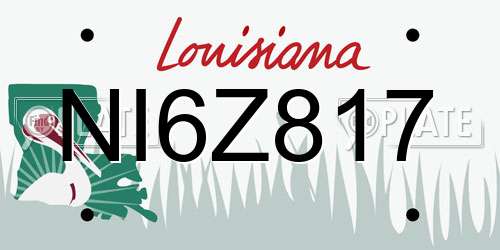 NI6Z817 Louisiana License Plate