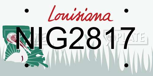 NIG2817 Louisiana License Plate
