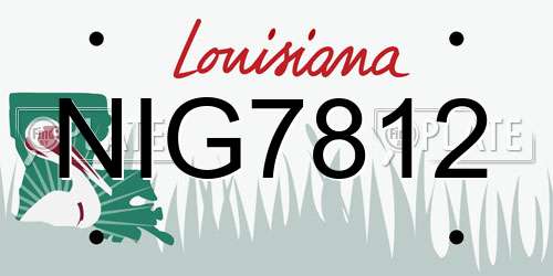 NIG7812 Louisiana License Plate