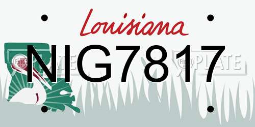 NIG7817 Louisiana License Plate