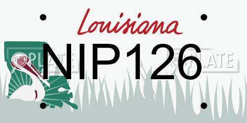 NIP126 Louisiana License Plate
