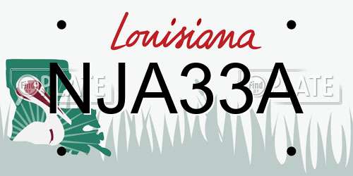 NJA33A Louisiana License Plate