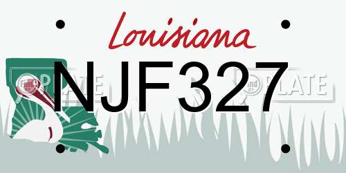 NJF327 Louisiana License Plate