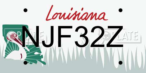 NJF32Z Louisiana License Plate