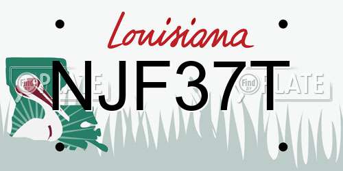 NJF37T Louisiana License Plate