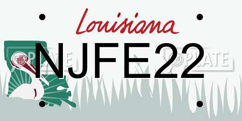 NJFE22 Louisiana License Plate