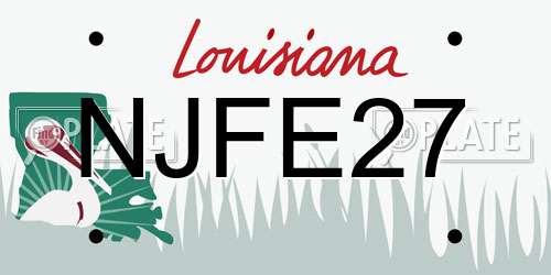 NJFE27 Louisiana License Plate