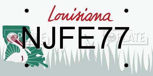 NJFE77 Louisiana License Plate