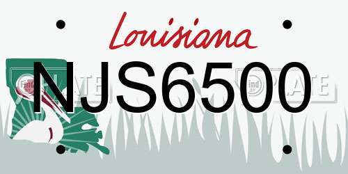 NJS6500 Louisiana License Plate