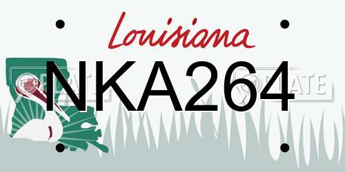 NKA264 Louisiana License Plate