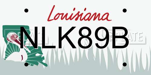 NLK89B Louisiana License Plate