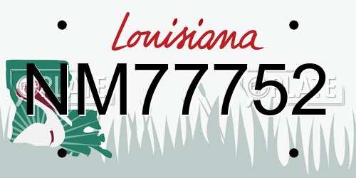 NM77752 Louisiana License Plate