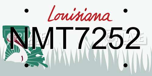 NMT7252 Louisiana License Plate