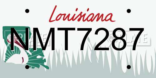 NMT7287 Louisiana License Plate
